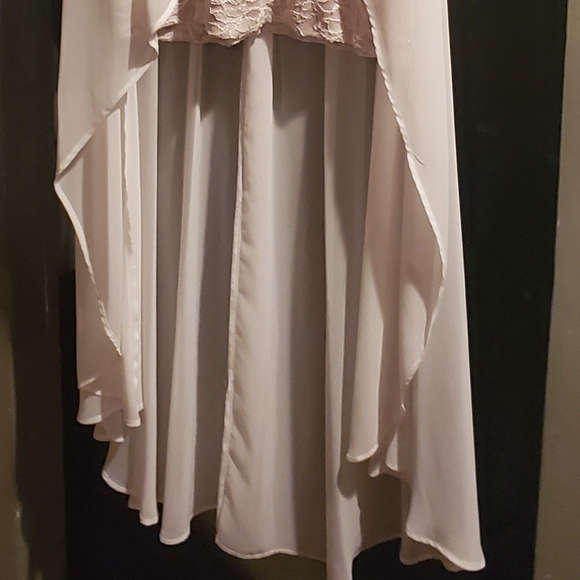 NWT MORGAN & CO Nude/Ivory Sparkle Lace Gown - Picture 7 of 8